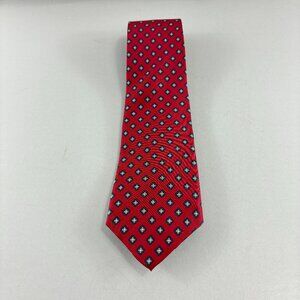 TJW Mervyn's Red / Navy Diamonds Men's Tie 3 1/4' x 59" Vintage